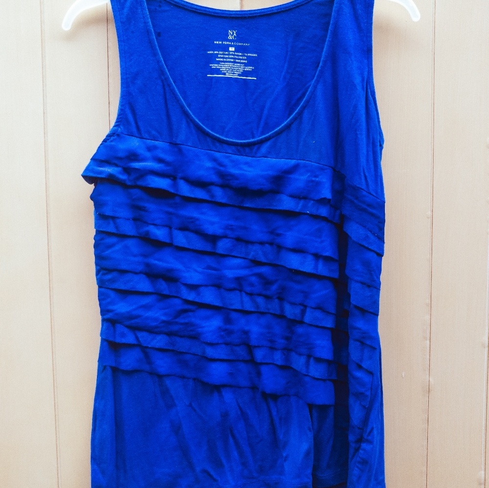 Royal Blue Tank Top with ribbon detail